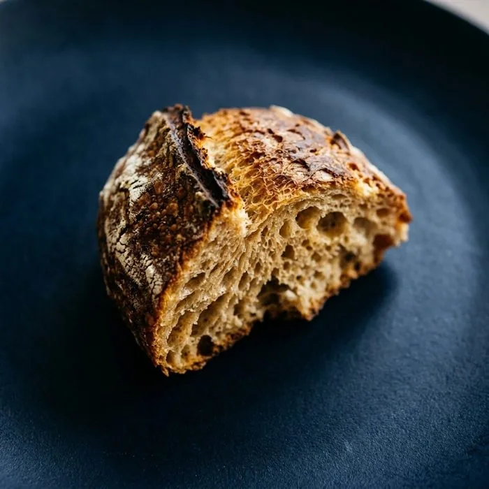 Artisan sourdough on navy